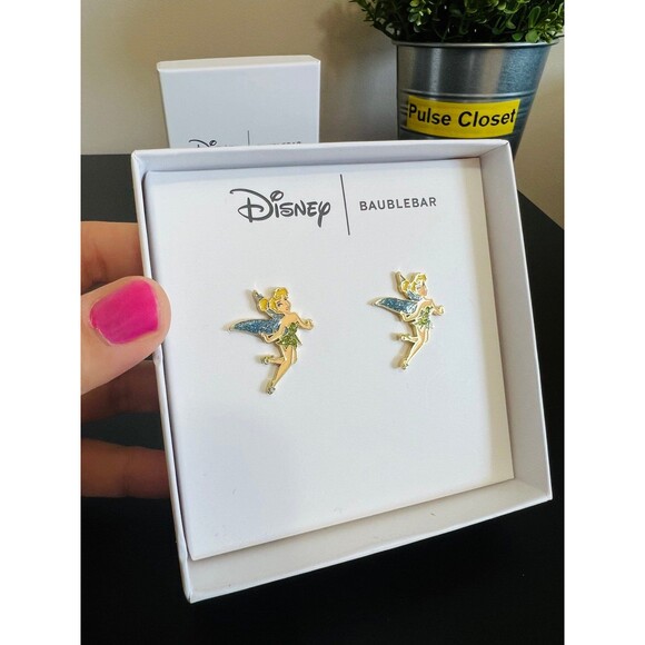 Disney x BaubleBar Tinker Bell Stud Earrings New in Box - Picture 3 of 6